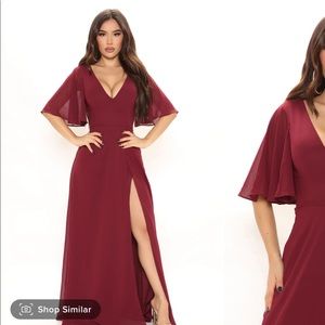 Burgundy maxi dress from fashionnova size small